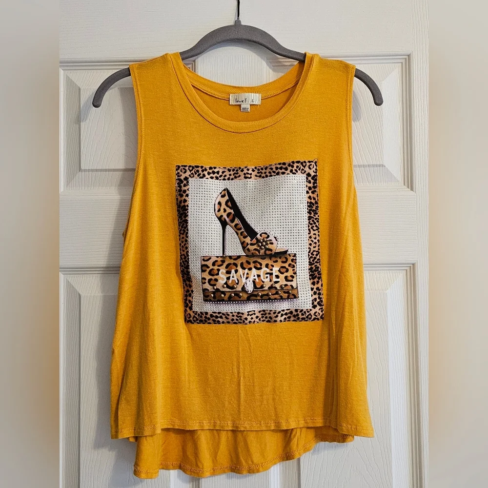 *Super Cute* Leopard Print & Rhinestone Woman's Tank - Picture 1 of 4